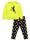 Denokids Kız Çocuk Unicorn Puantiyeli Tayt Sweatshirt Takım Fıstık Yeşili CFF-26S1-069