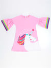 Denokids Kız Çocuk Unicorn Star Elbise Pembe CFF-21Y2-005