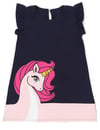 Denokids Kız Çocuk Unique Unicorn Elbise Lacivert CFF-19Y1-057