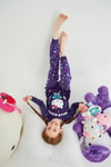 Denokids Kız Çocuk  Uzun Kol Pamuklu Pijama Takımı Mor DM09-ROZ-61