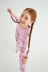 Denokids Kız Çocuk Uzun Kol Pamuklu Pijama Takımı Pembe DM09-ROZ-51