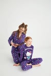 Denokids Kız Çocuk  Uzun Kol Pamuklu Pijama Takımı Mor DM09-ROZ-61