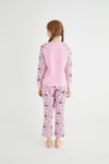 Denokids Kız Çocuk Uzun Kol Pamuklu Pijama Takımı Pembe DM09-ROZ-51