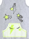 Denokids Kız Çocuk We Rock Kapüşonlu Elbise Gri Melanj MS-24Y1-052