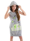 Denokids Kız Çocuk We Rock Kapüşonlu Elbise Gri Melanj MS-24Y1-052