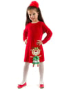 Denokids Kız Çocuk Yaramaz Geyik Yılbaşı Elbise CFF-22K1-085