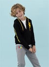 Haribo Erkek Çocuk Nakışlı Fermuarlı Sweatshirt Siyah HRBTXT319