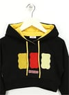 Haribo Kız Çocuk Kabartmalı Crop Sweatshirt Siyah HRBTXT311