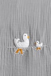 Kanz Bebek Ducky Fırfırlı Müslin 4 Parça Nevresim Takımı Gri KNZ-020