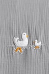 Kanz Bebek Ducky Fırfırlı Müslin 4 Parça Nevresim Takımı Gri KNZ-020
