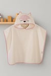 Kanz Kız Bebek Fox Havlu Panço Krem KNZ-038