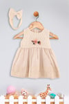 Kinder Baby Dandini Kız Bebek Bandanalı Elbise Bej 6159