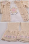Kinder Baby Elci Baby Kız Bebek 3'lü Hırka Takım Bej/Pembe 6889