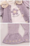 Kinder Baby Elci Baby Kız Bebek 3'lü Hırka Takım Mor 6889
