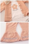 Kinder Baby Elci Baby Kız Bebek 3'lü Hırka Takım Somon 6889