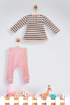 Kinder Baby Elci Baby Kız Bebek Çizgili 2'li Takım Pembe 6898