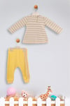 Kinder Baby Elci Baby Kız Bebek Çizgili 2'li Takım Sarı 6898
