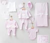Kinder Baby Mini Cayzen Kız Bebek Lüx Terikoton Taçlı 10'lu Hastane Çıkış Seti Pembe 3001