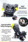 Kinder Baby Safe Fix 360 Derece 0-36 Kg Oto Koltuğu Siyah 7080