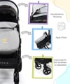 Kinder Baby Stein Travel Sistem Çift Yönlü Bebek Arabası Siyah 7090