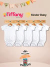 Kinder Baby Tiffany Zarf Yaka Kısa Kol Pamuk 5'li Atlet Zıbın Çıtçıtlı Bebek Body