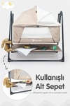 Kinder Baby Woolly Portatif Sallanır Anne Yanı Beşik Bej Knd1020