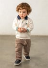 Mayoral Erkek Bebek Baskılı Polo Yaka Sweatshirt Krem 2419