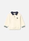 Mayoral Erkek Bebek Baskılı Polo Yaka Sweatshirt Krem 2419