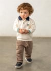 Mayoral Erkek Bebek Baskılı Polo Yaka Sweatshirt Krem 2419
