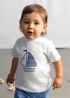 Mayoral Erkek Bebek Baskılı Tişört Beyaz-Mavi 1002