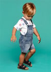 Mayoral Erkek Bebek Denim Kısa Tulum Mavi 1646