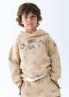 Mayoral Erkek Çocuk Baskılı Kapüşonlu Sweatshirt Bej 3435