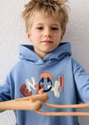 Mayoral Erkek Çocuk Baskılı Kapüşonlu Sweatshirt Mavi 4456