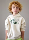 Mayoral Erkek Çocuk Baskılı Kapüşonlu Sweatshirt Krem 3435