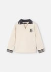 Mayoral Erkek Çocuk Baskılı Polo Yaka Sweatshirt Bej 4120