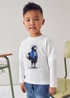 Mayoral Erkek Çocuk Baskılı Sweatshirt Krem 4083