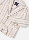 Mayoral Erkek Çocuk Çizgili Keten Blazer Ceket Bej 3485