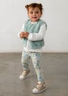 Mayoral Kız Bebek 3'lü Pelüş Yelekli Alt Üst Takım Mint 2784