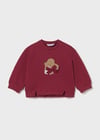 Mayoral Kız Bebek Baskılı Sweatshirt Bordo 2433