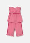 Mayoral Kız Bebek Fırfırlı Bluz Pantolon Takım Pembe 1514