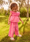 Mayoral Kız Bebek Fırfırlı Bluz Pantolon Takım Pembe 1514