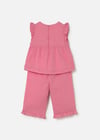 Mayoral Kız Bebek Fırfırlı Bluz Pantolon Takım Pembe 1514