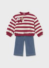 Mayoral Kız Bebek Sweatshirt Tayt Takım Kırmızı 2706