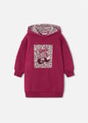 Mayoral Kız Çocuk Baskılı Kapüşonlu Sweatshirt Elbise Bordo 4916
