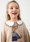 Mayoral Kız Çocuk Baskılı Sweatshirt Bej 4406