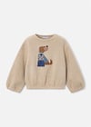 Mayoral Kız Çocuk Baskılı Sweatshirt Bej 4406