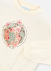 Mayoral Kız Çocuk Baskılı Sweatshirt Krem 3448