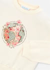 Mayoral Kız Çocuk Baskılı Sweatshirt Krem 3448