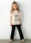 Mayoral Kız Çocuk Baskılı Sweatshirt Tayt Takım Siyah 4733