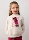 Mayoral Kız Çocuk Baskılı Sweatshirt Tayt Takım Fuşya 4738